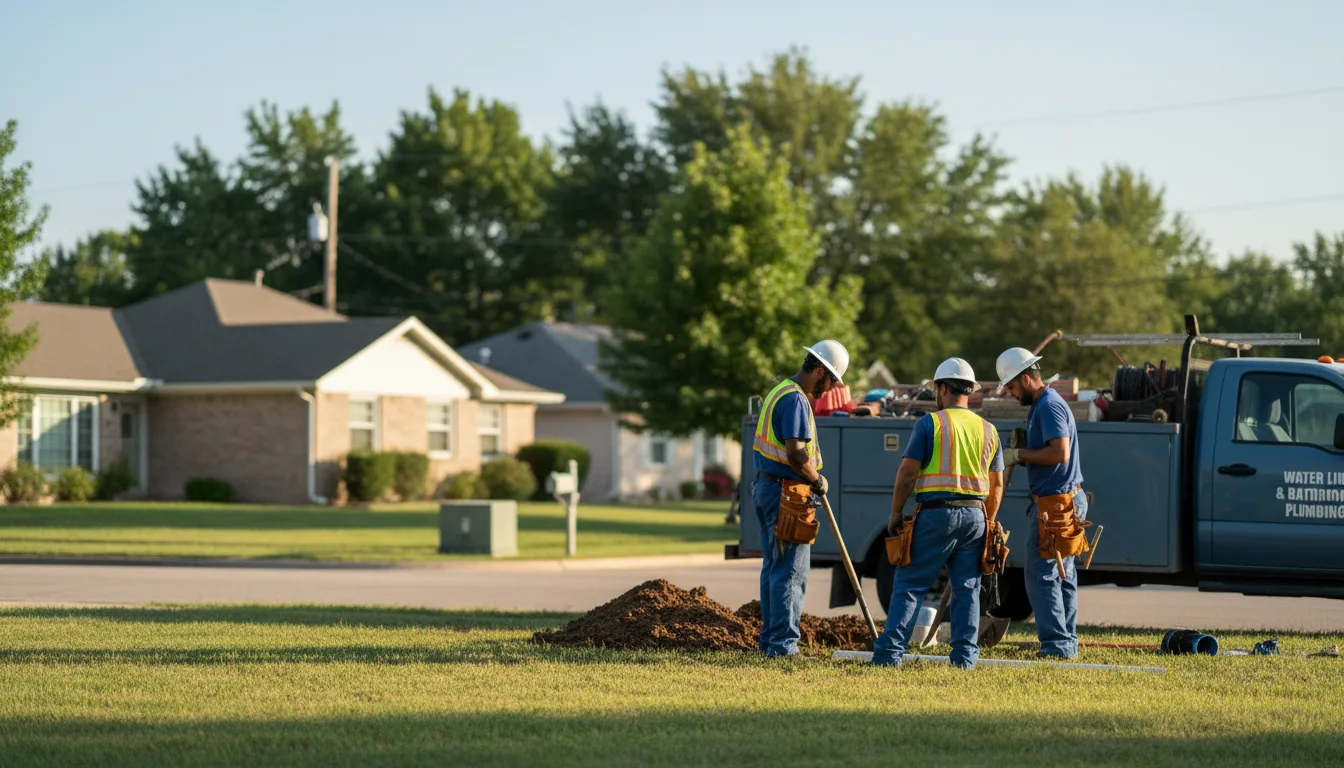 Residential water line and bathroom plumbing service in Harrison, GA